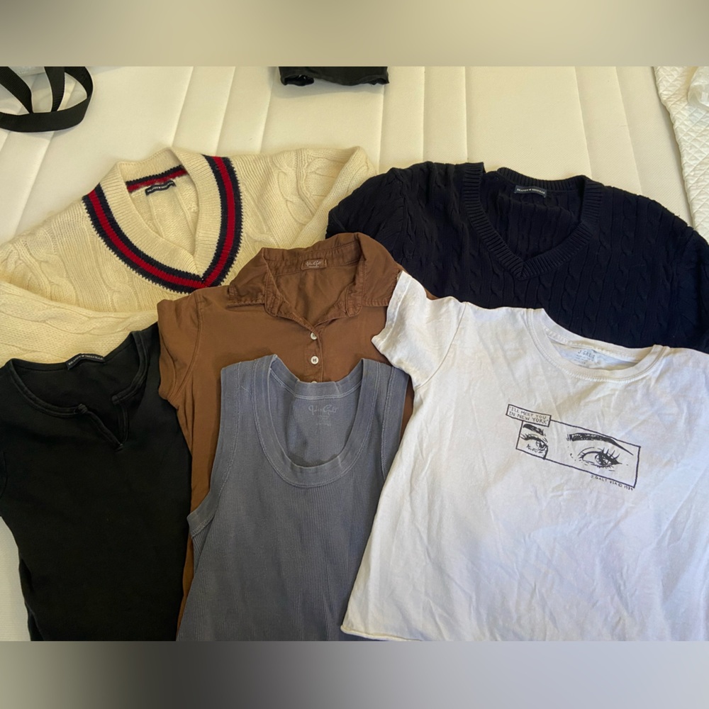 Brandy Melville and John Gault Bundle of 7 Assorted Sweaters, Tees and Tank.